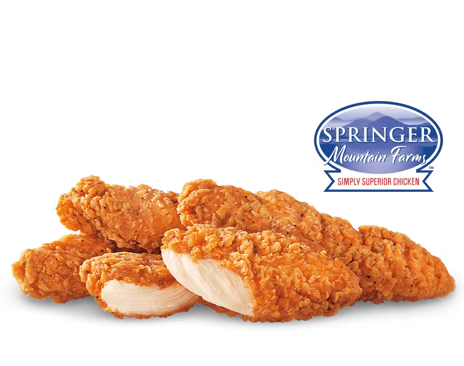 Culver’s Buffalo Chicken Tenders, hand-breaded tenders coated in spicy Buffalo sauce, served hot and crispy