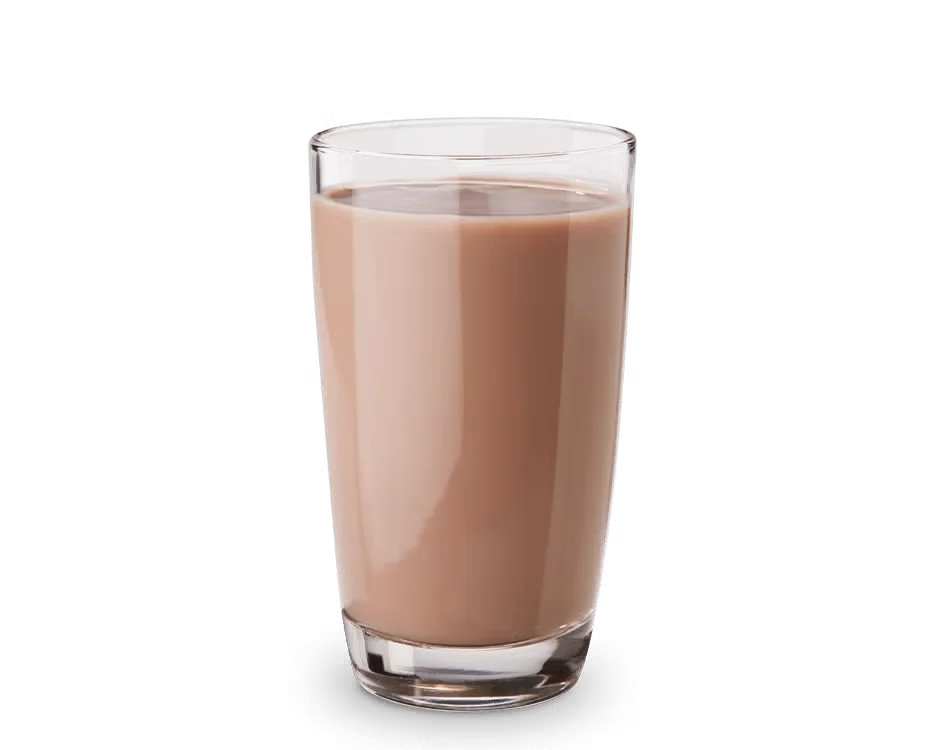 Culver’s Chocolate Milk in a sealed bottle, cold and creamy with rich chocolate flavor