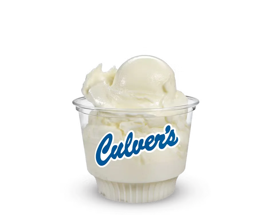 Culver’s Create Your Own Dish with fresh frozen custard and customizable toppings and mix-ins