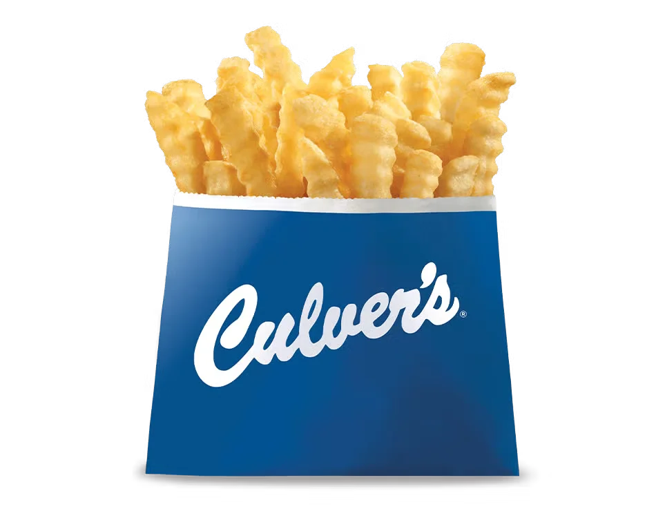Culver’s Crinkle Cut Fries served hot and golden with a crispy outside and fluffy inside
