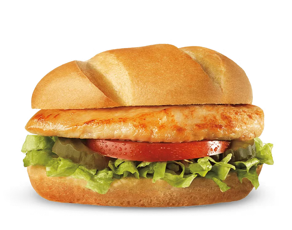 Culver’s Grilled Chicken Sandwich with lettuce and tomato on a toasted bun, tender and juicy
