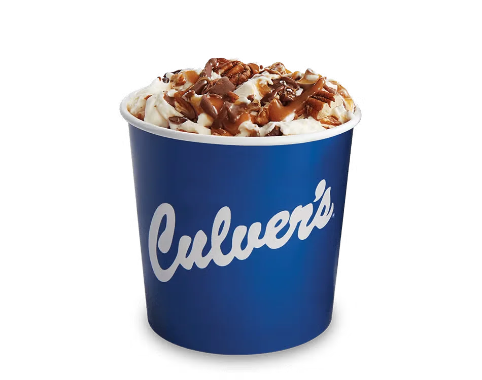 Culver’s Handpacked Pint of frozen custard in a to-go container, packed fresh with your favorite flavor