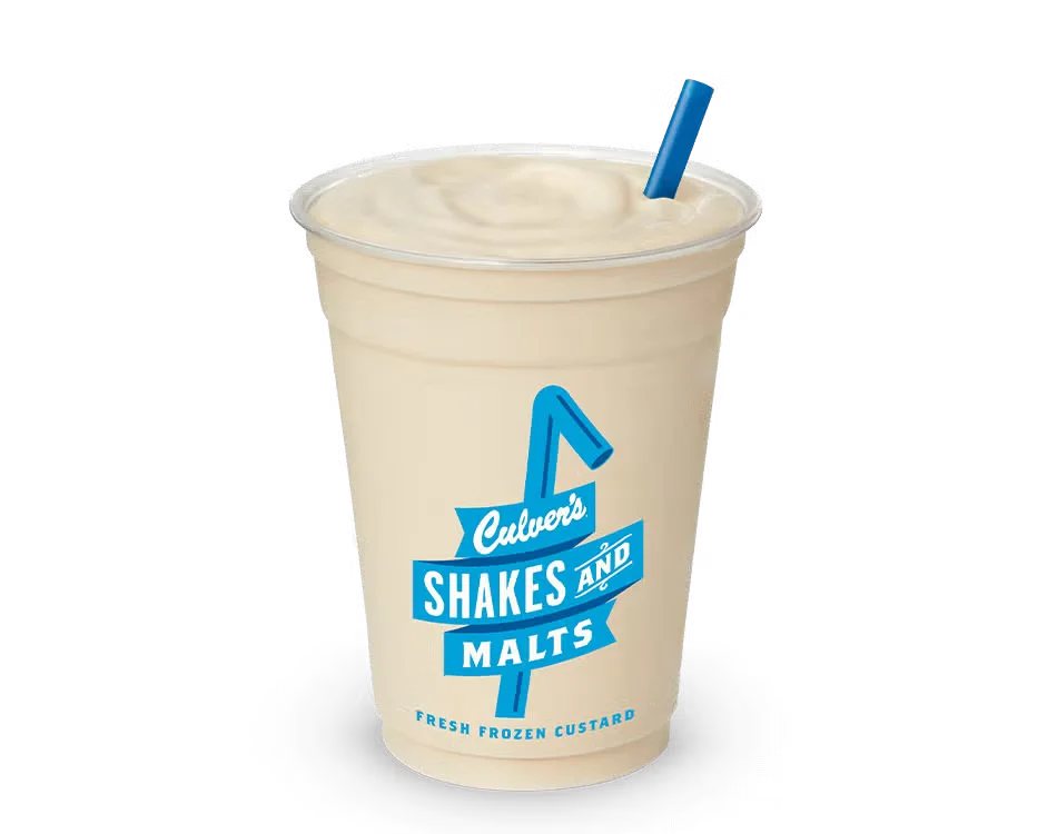Culver’s Malt blended with frozen custard, milk, and malt powder for a rich, creamy old-fashioned drink