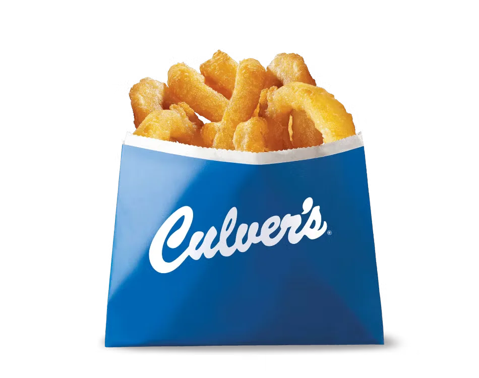 Culver’s Onion Rings with thick-cut onions, crispy golden breading, and served hot and fresh