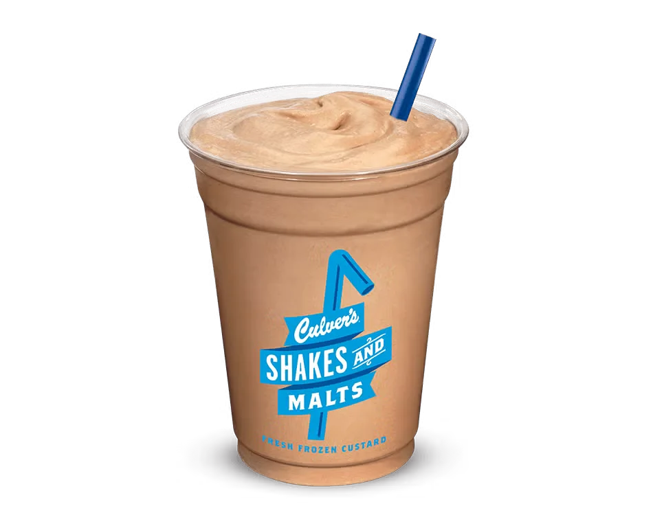 Culver’s Shake made with fresh frozen custard blended with milk for a thick, creamy drink