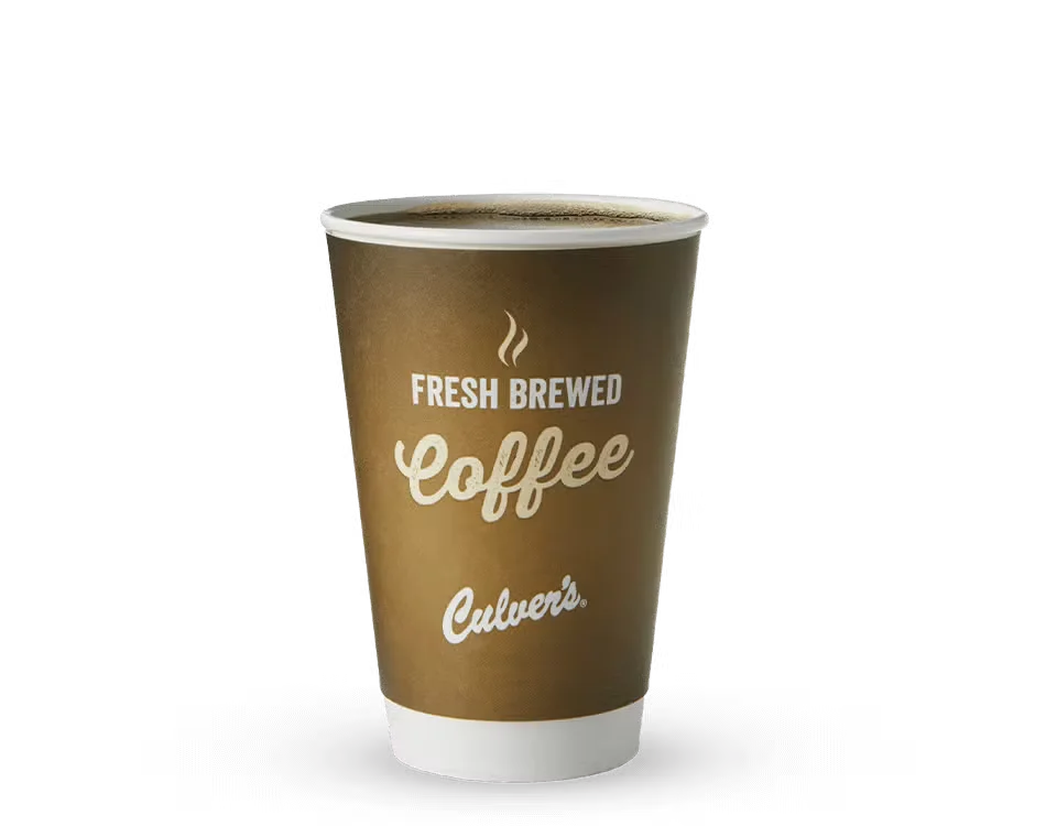 Culver’s Signature Roast Coffee served hot in a to-go cup, rich and smooth in flavor