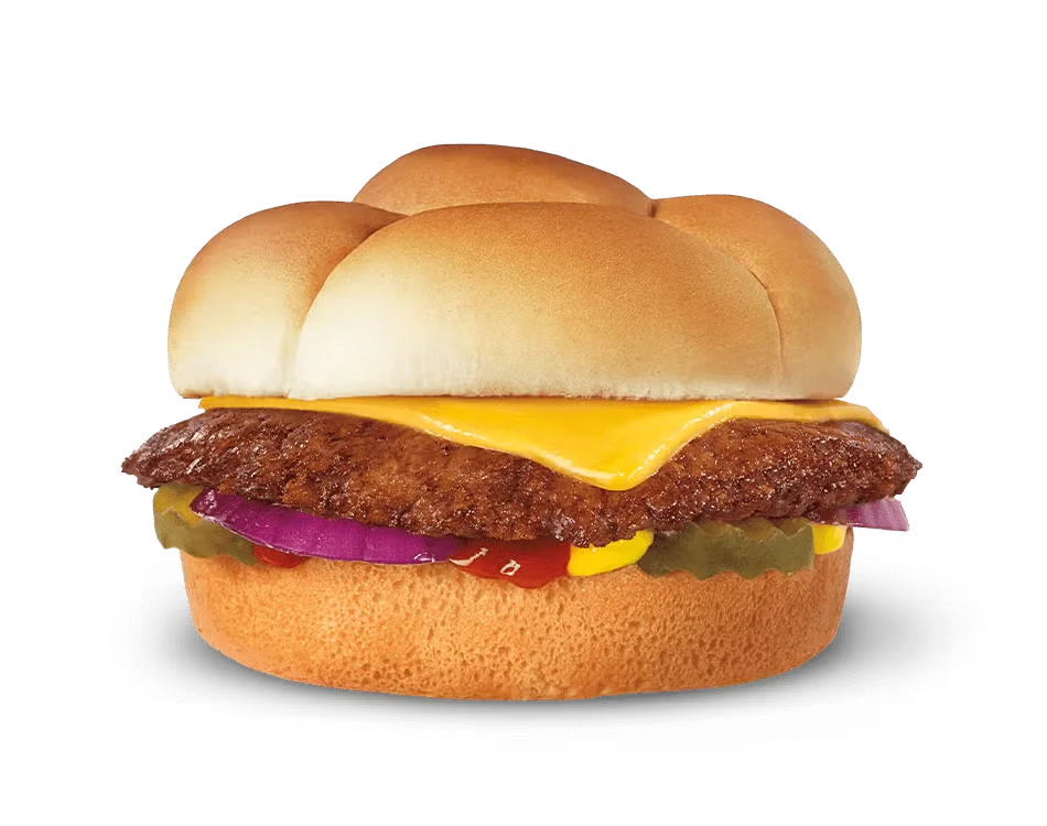 Culver’s Single ButterBurger® Cheese Kids’ Meal with fresh beef, melted cheese, and a soft bun served with sides and a drink